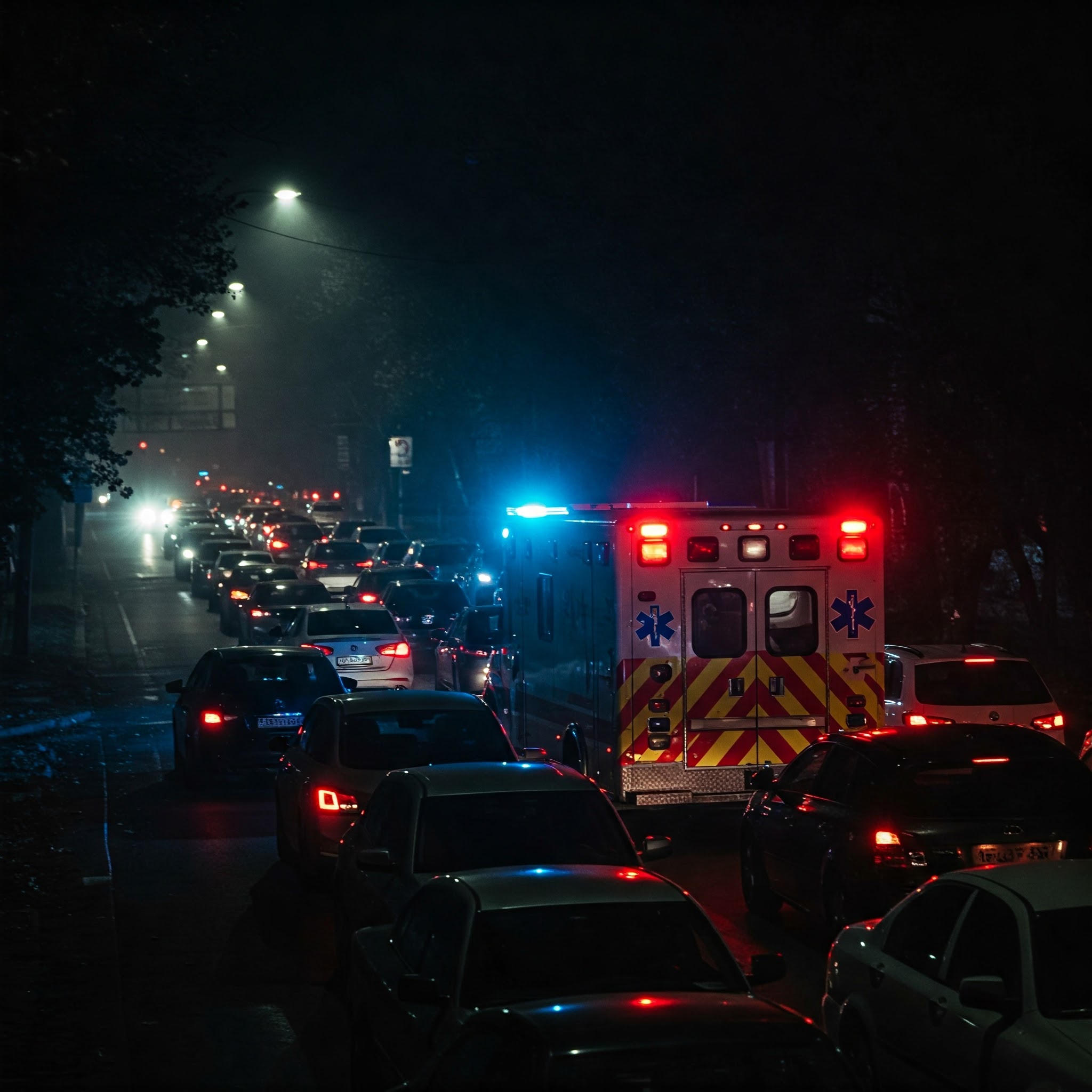 A graphic showing a map of the United States with the top 10 cities highlighted where traffic congestion is a major problem. The graphic also shows the average time it takes for emergency services to respond in each city.