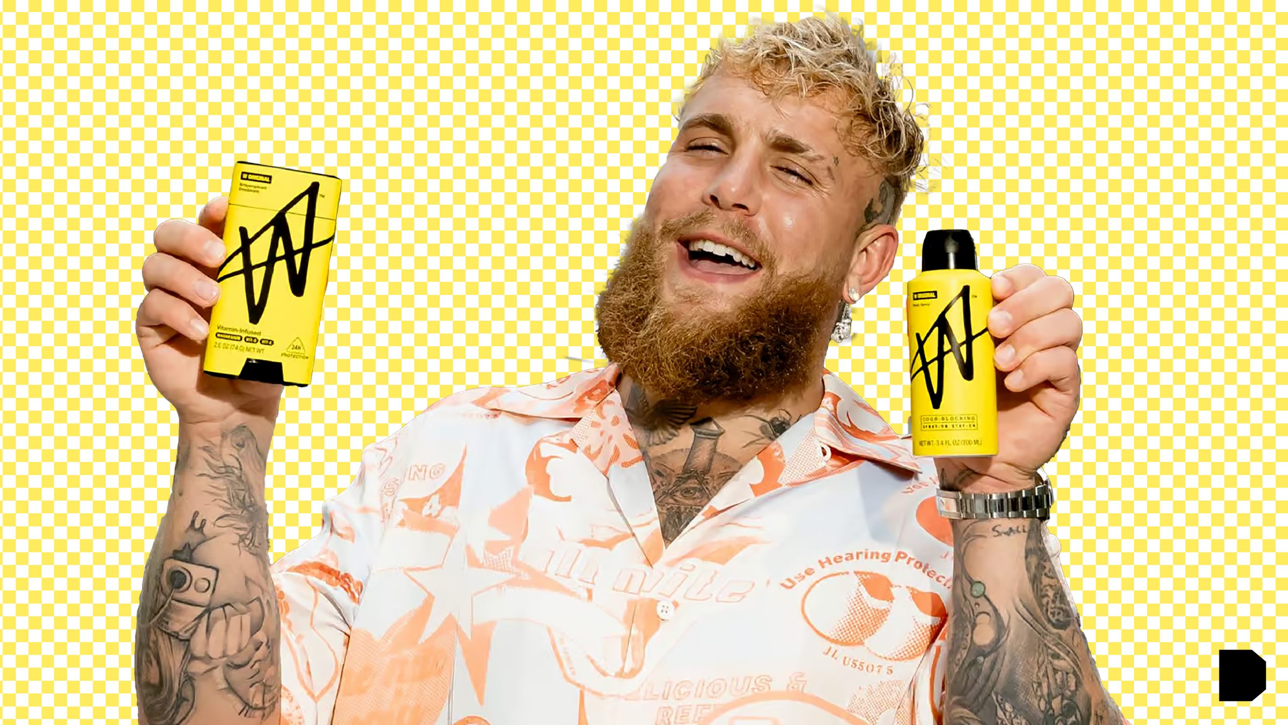Jake Paul promoting W deodorant and body wash brand at Walmart, Kroger, and H-E-B — men’s grooming products launched by boxer Jake Paul competing with Axe and Old Spice, highlighting Jake Paul W brand logistics, retail distribution, and personal care expansion.