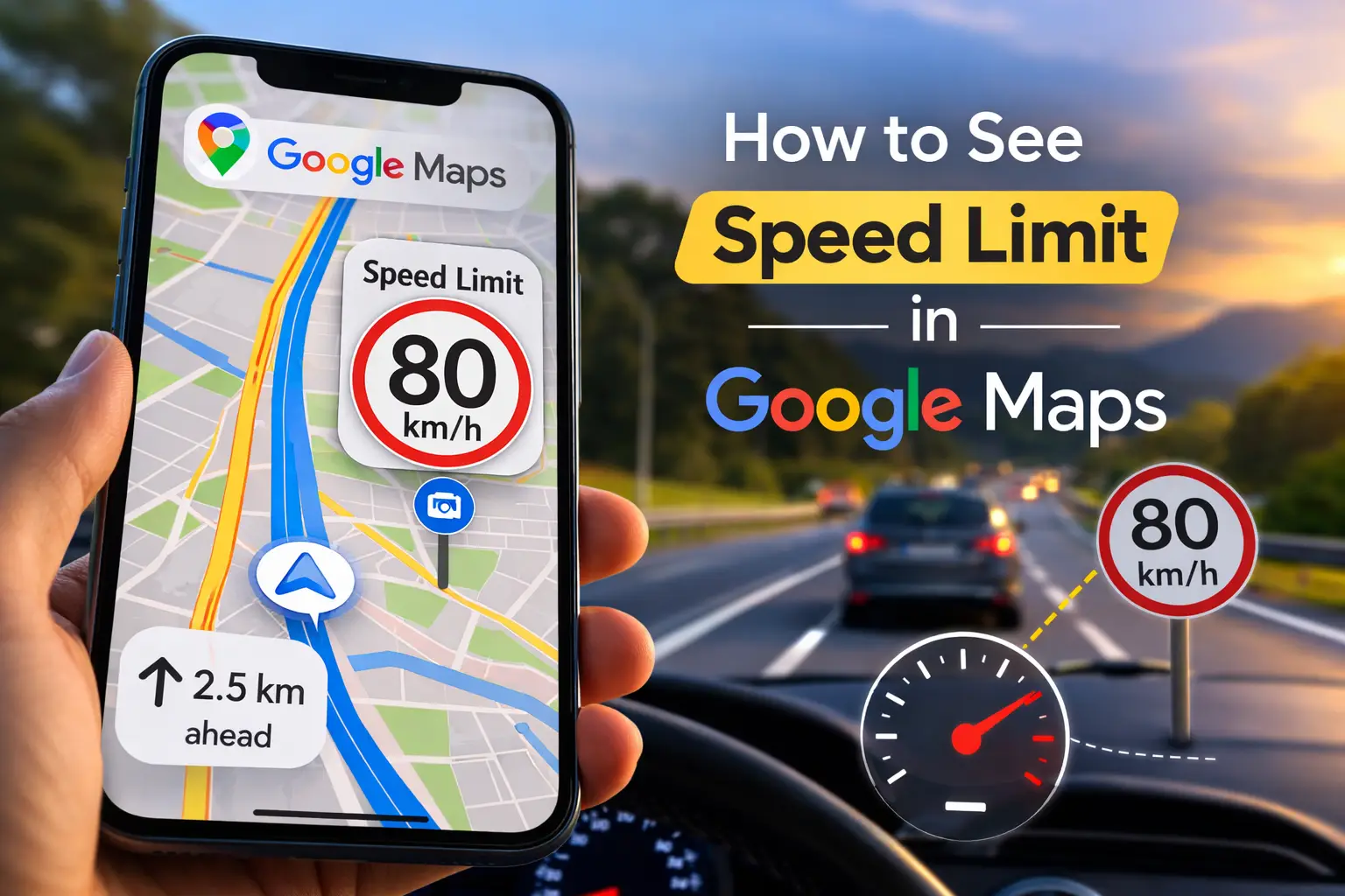 See Speed Limit in Google MAps