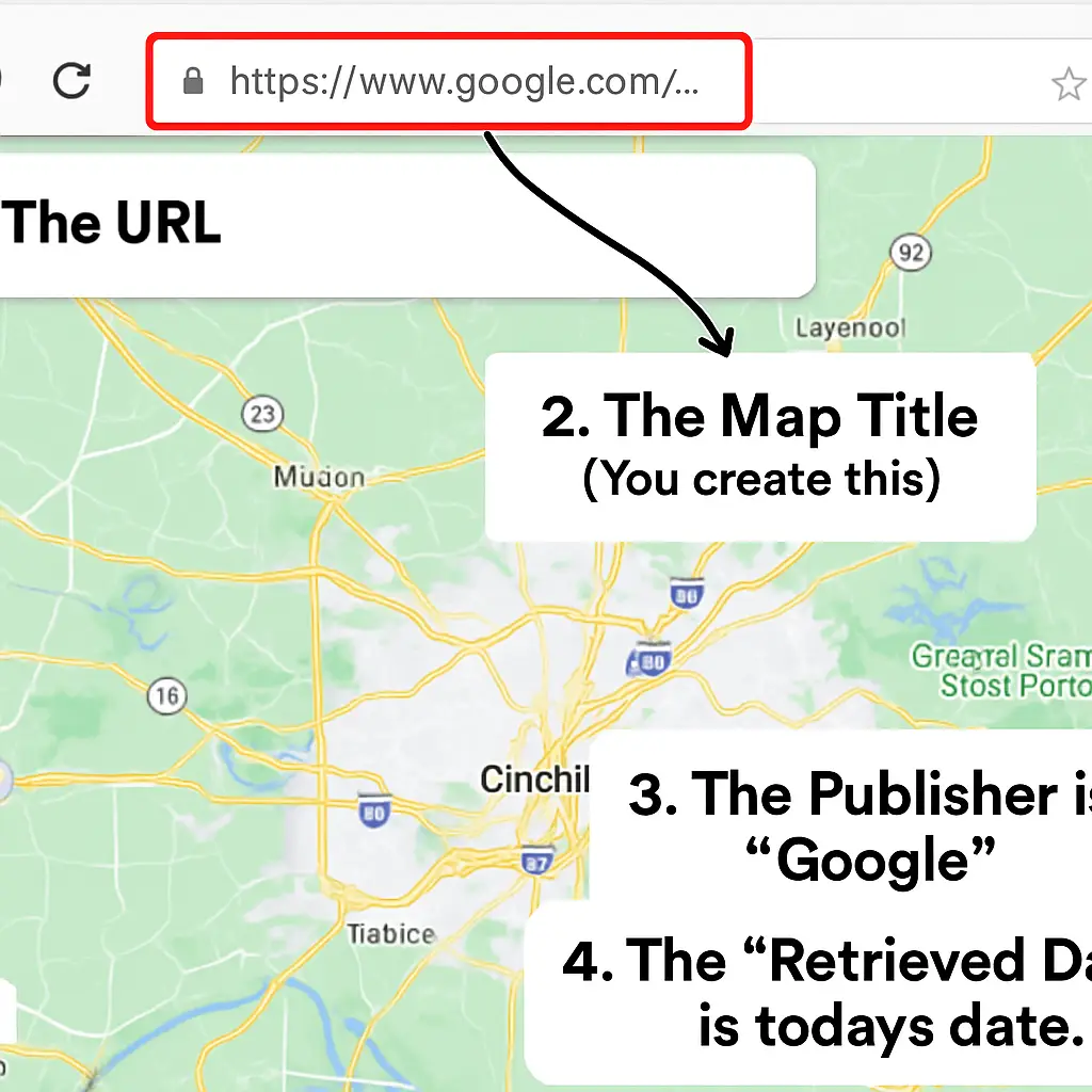 how to cite google maps