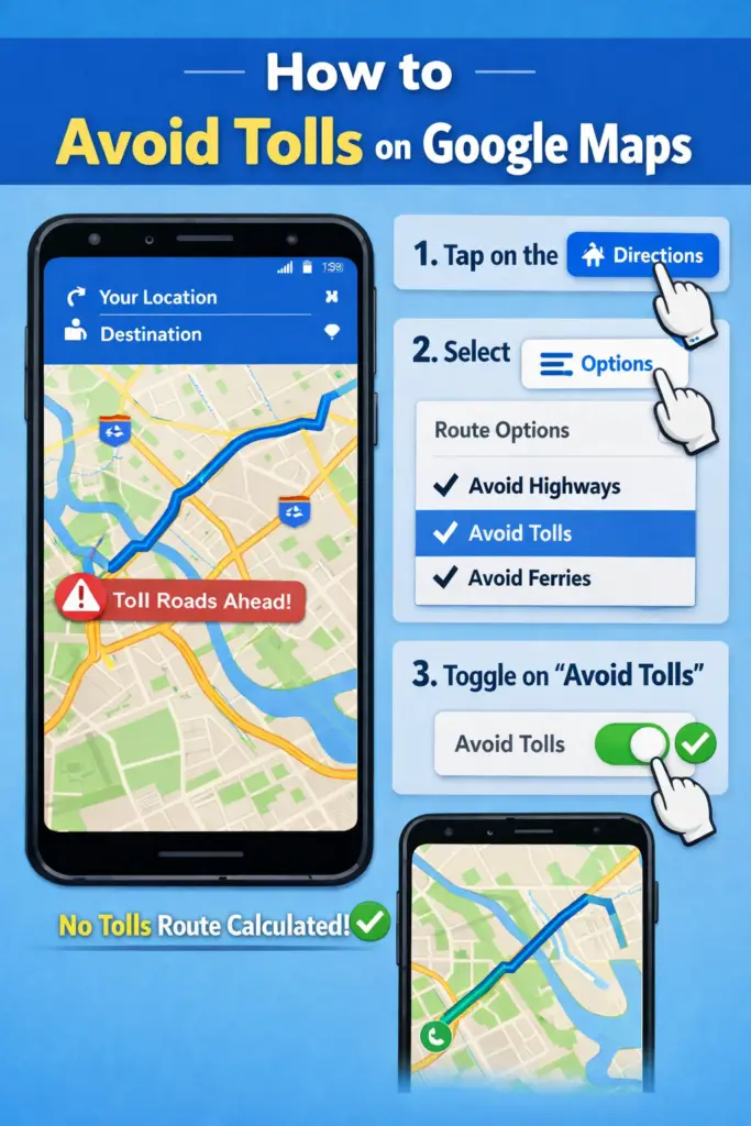 how do you avoid tolls on google maps